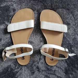 Belenka white leather barefoot sandals